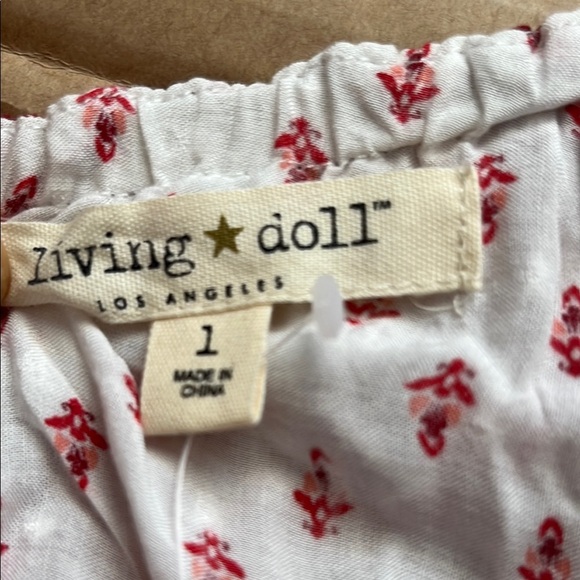 living doll Red and White Asymmetrical Ruffled Blouse - Picture 5 of 10